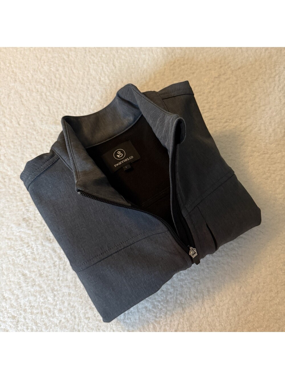 Swannies Golf Vest Men’s Large Gray Full Zip Stretch Fleece Lined Performance